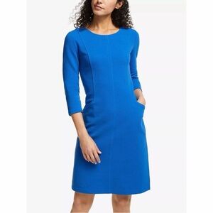 Boden Cobalt Blue Long-Sleeve Ottoman Shift Dress